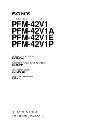 Sony PFM42V1 SERVICE MANUAL